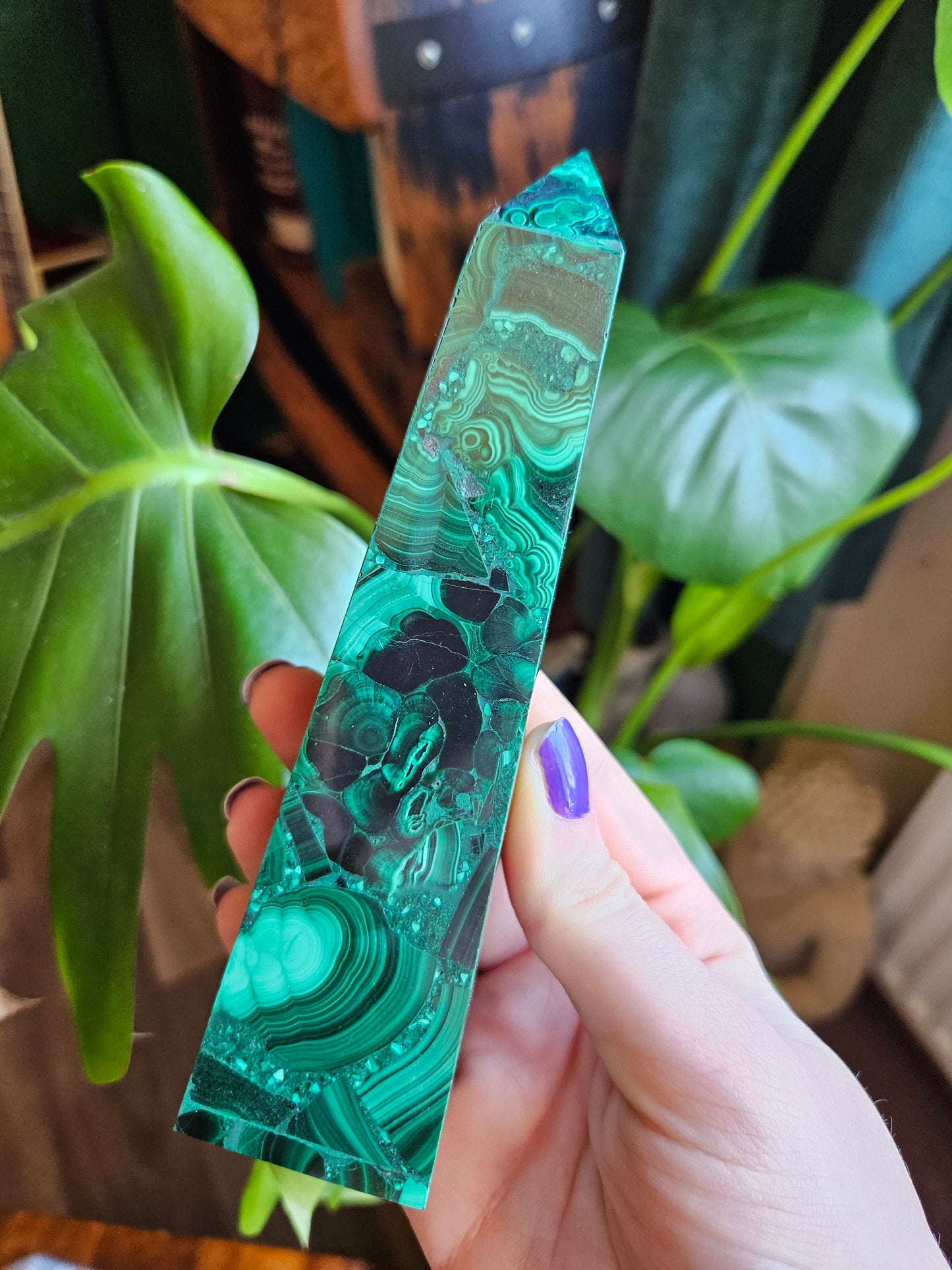 Large Malachite obelisk tower