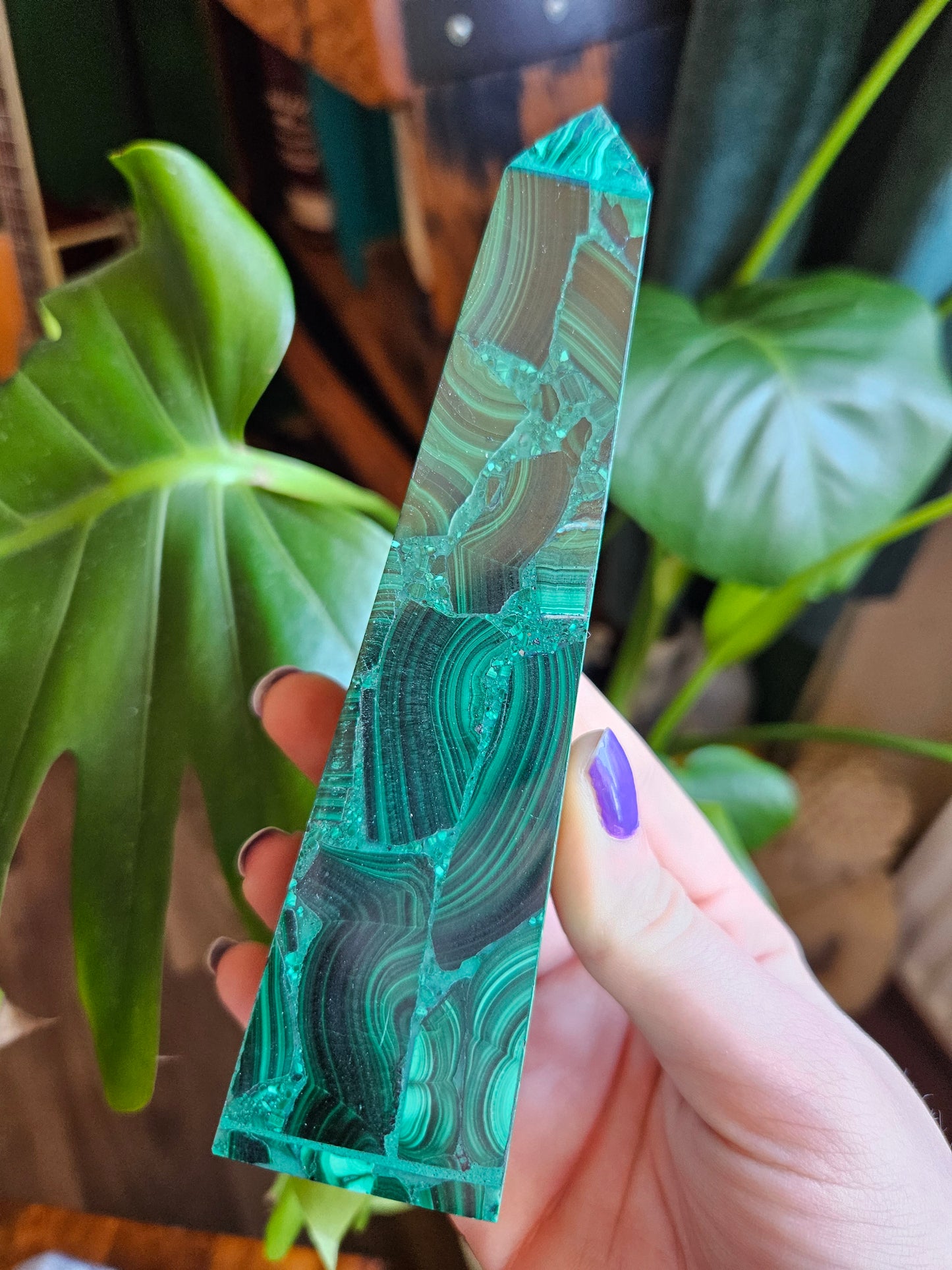 Large Malachite obelisk tower