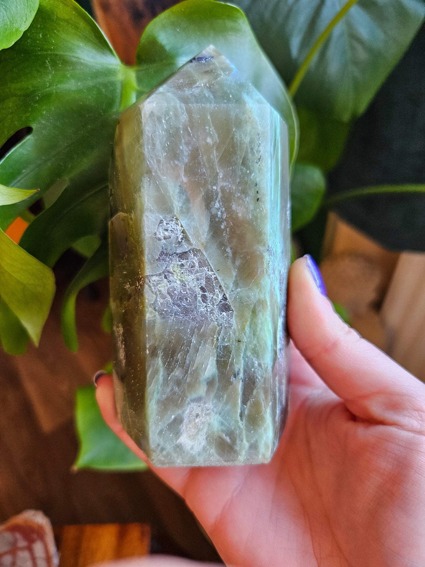 Large Green Moonstone tower with flash