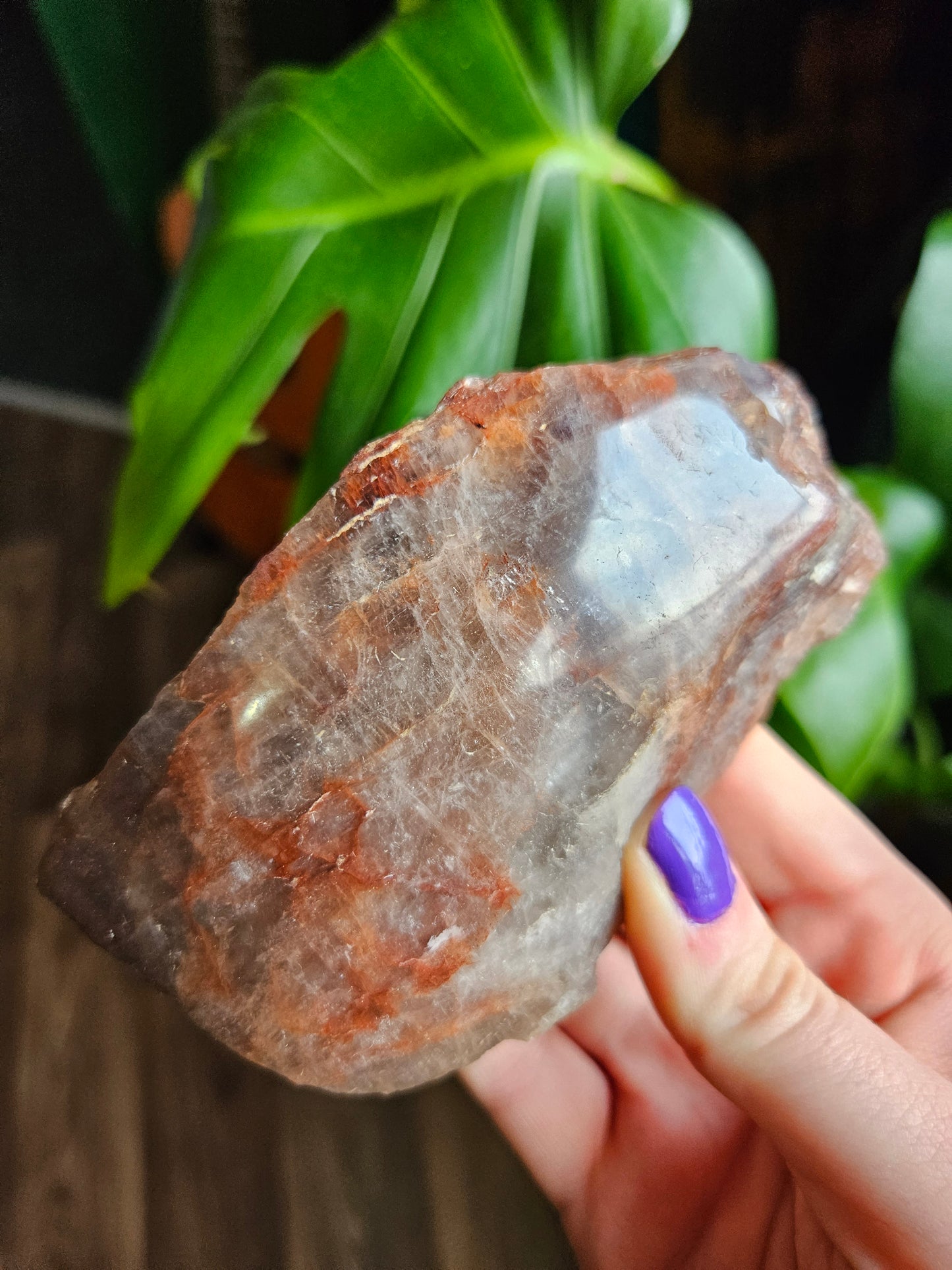 Half polished Fire Quartz chunk