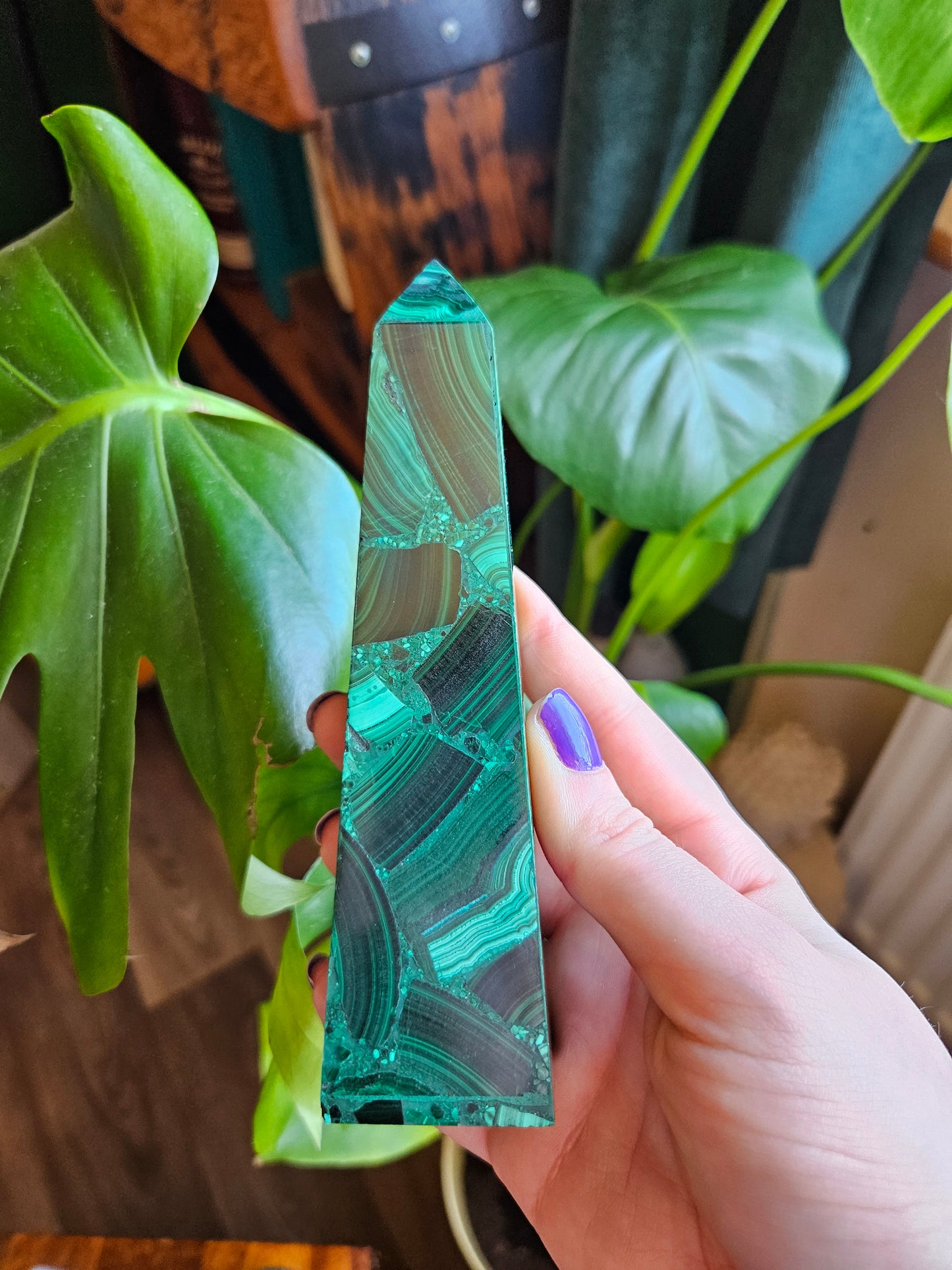 Large Malachite obelisk tower