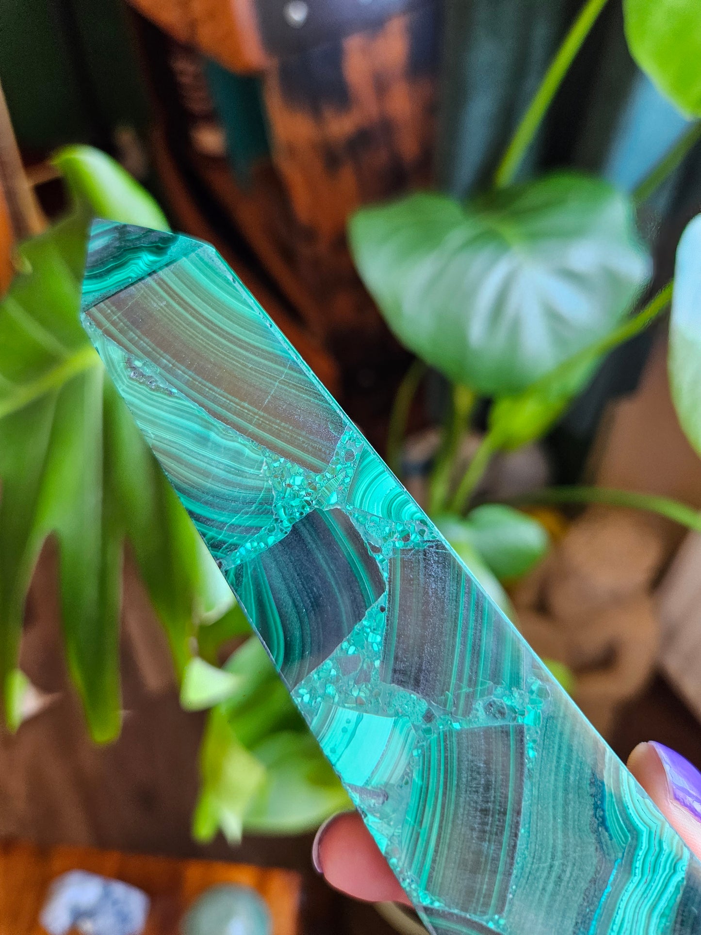 Large Malachite obelisk tower