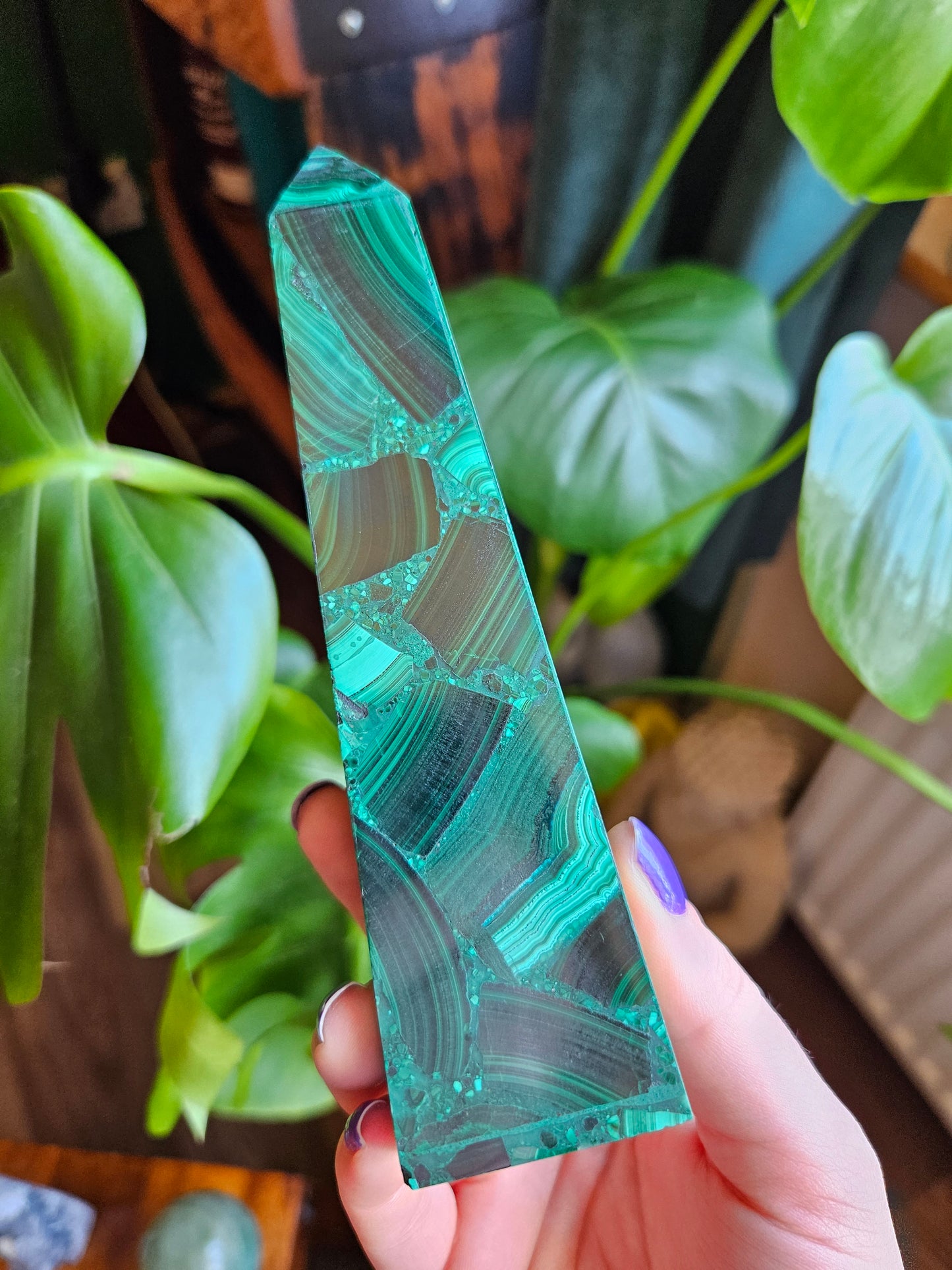 Large Malachite obelisk tower