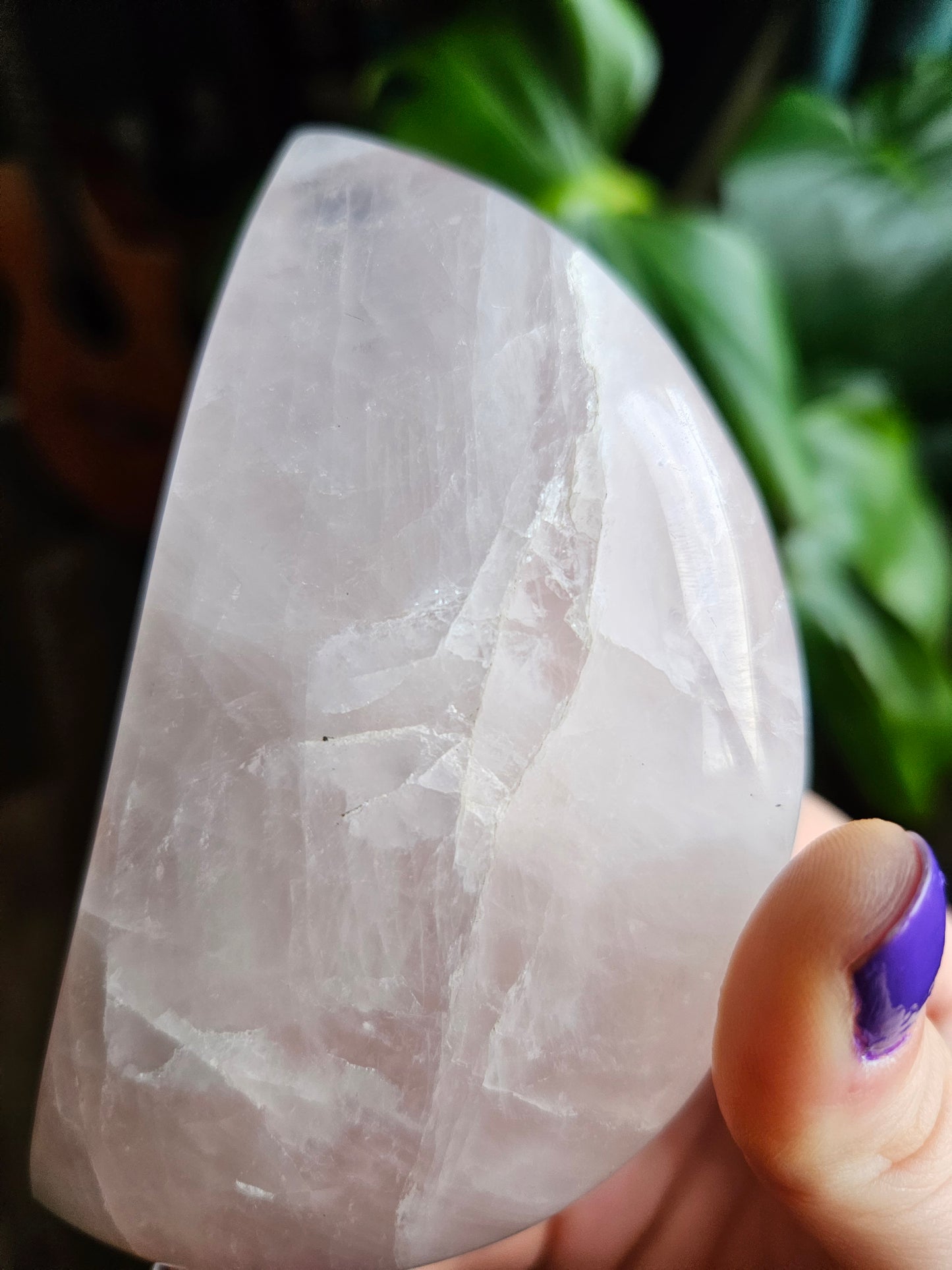 Medium Rose Quartz Moon // discount for damage