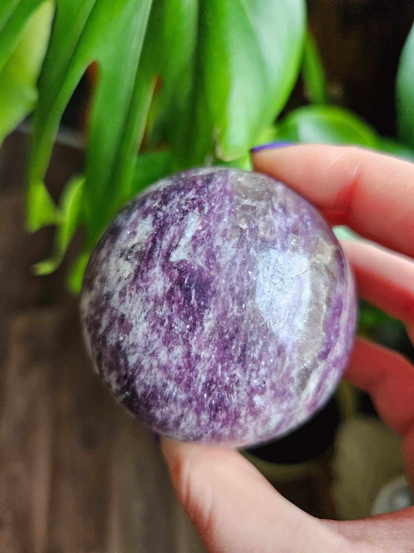 Lepidolite planet with Smoky Quartz