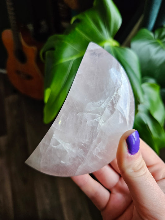 Medium Rose Quartz Moon // discount for damage