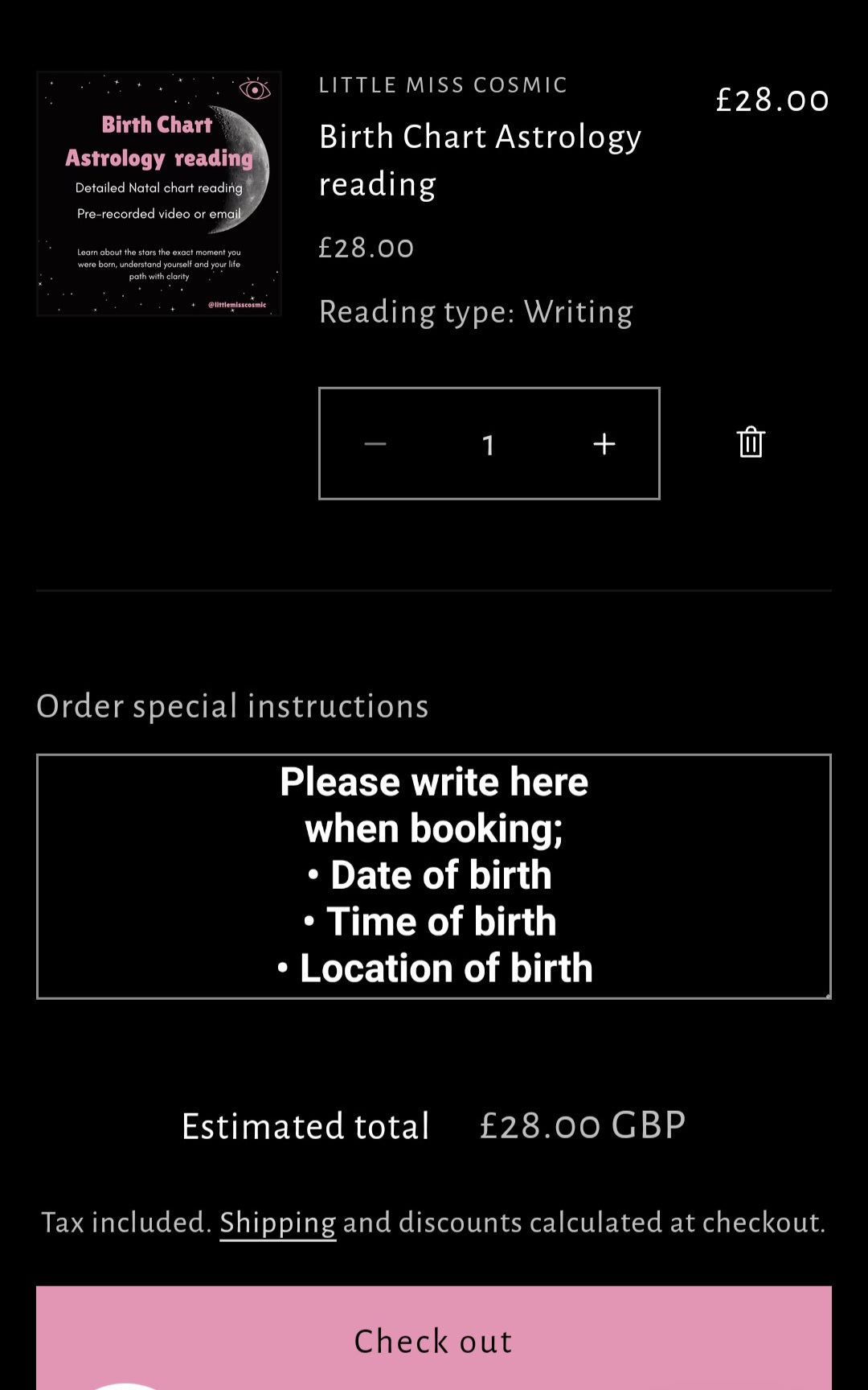 Birth Chart Astrology reading