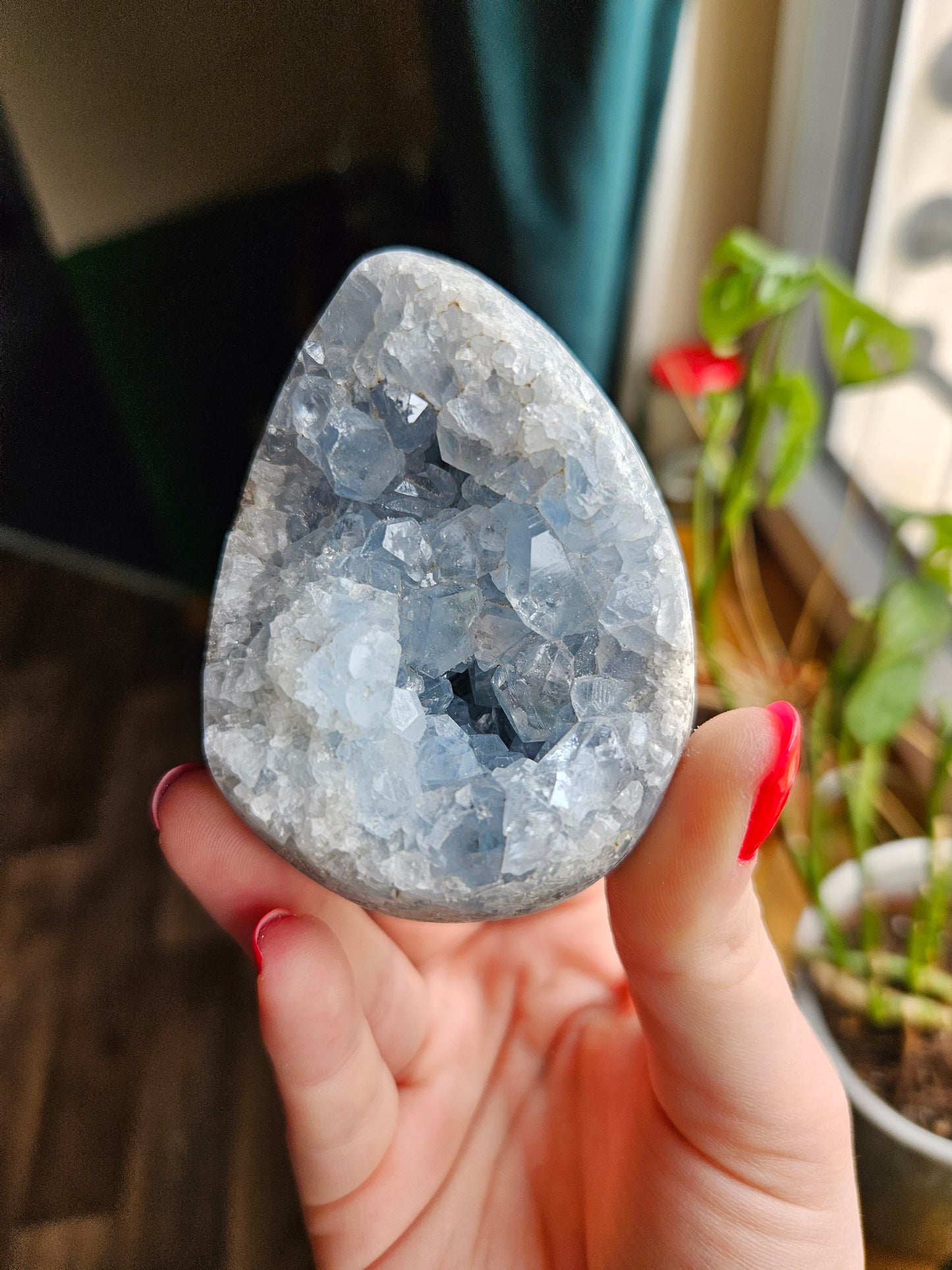 Blue Celestite egg - 315g
