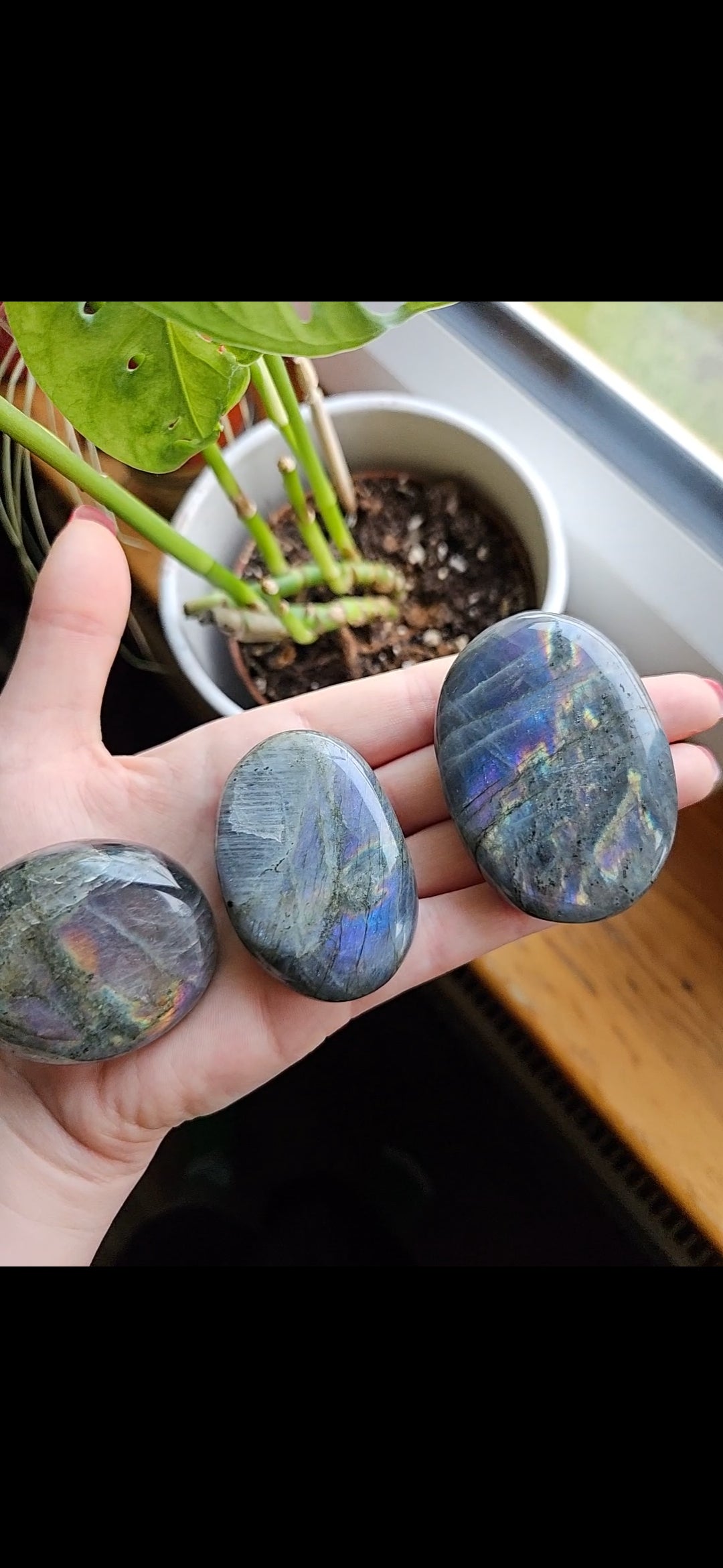 Purple Labradorite palmstone
