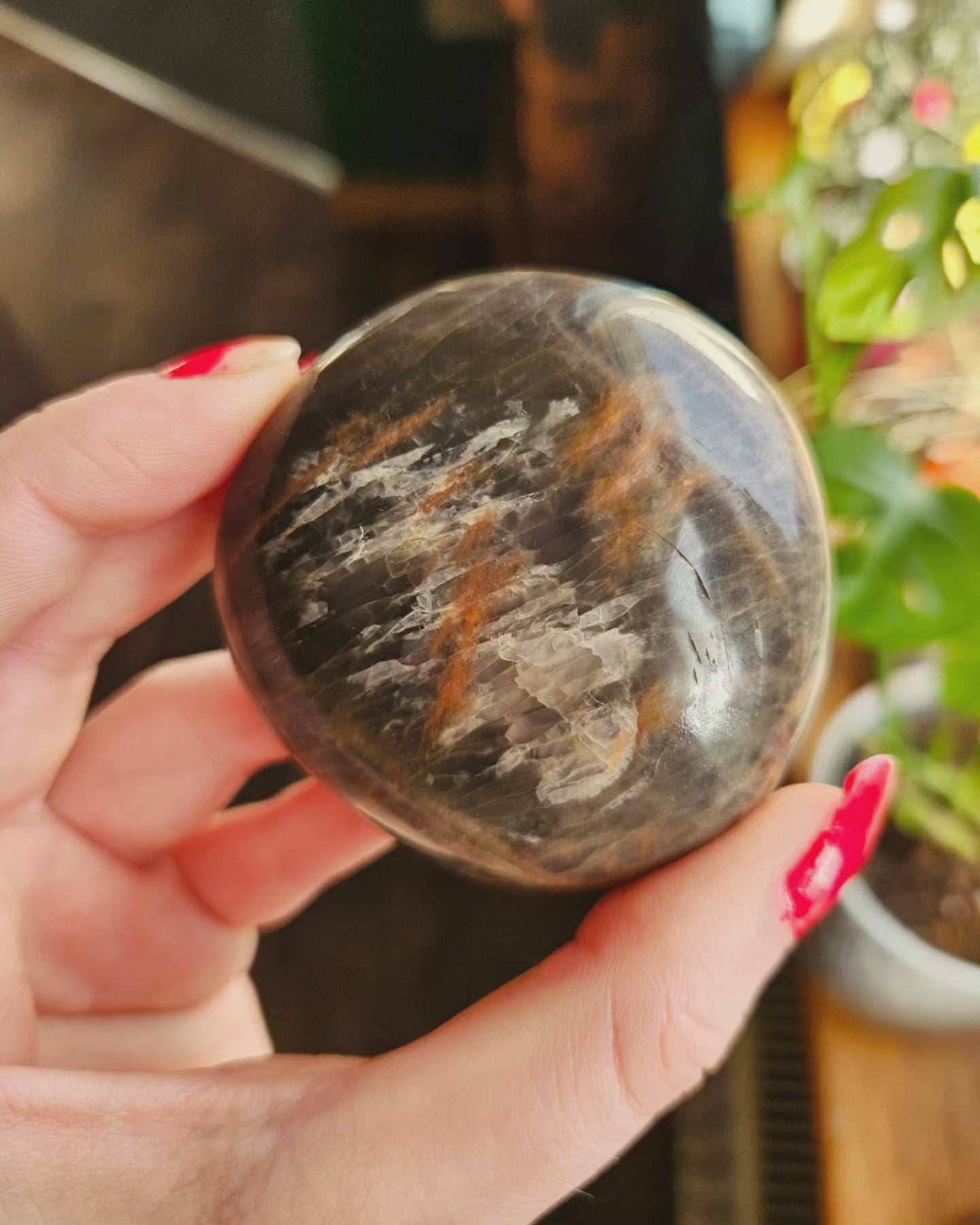Black Moonstone palmstone