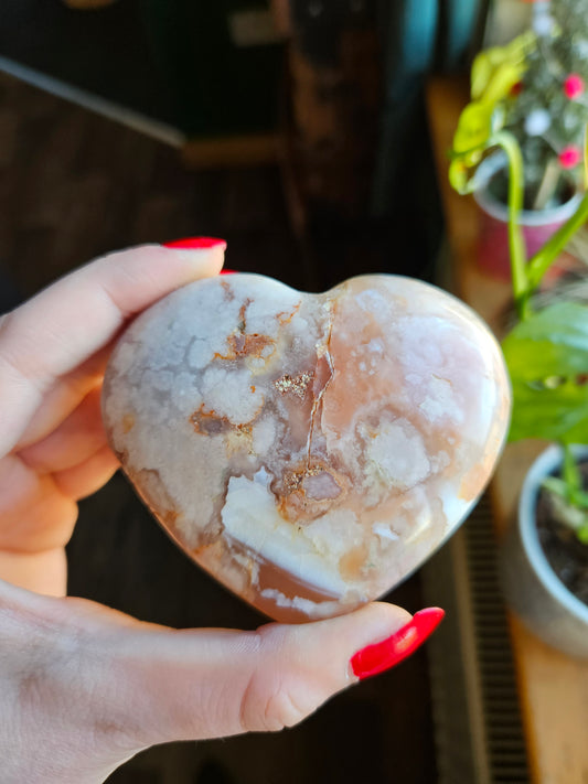 Flower Agate heart