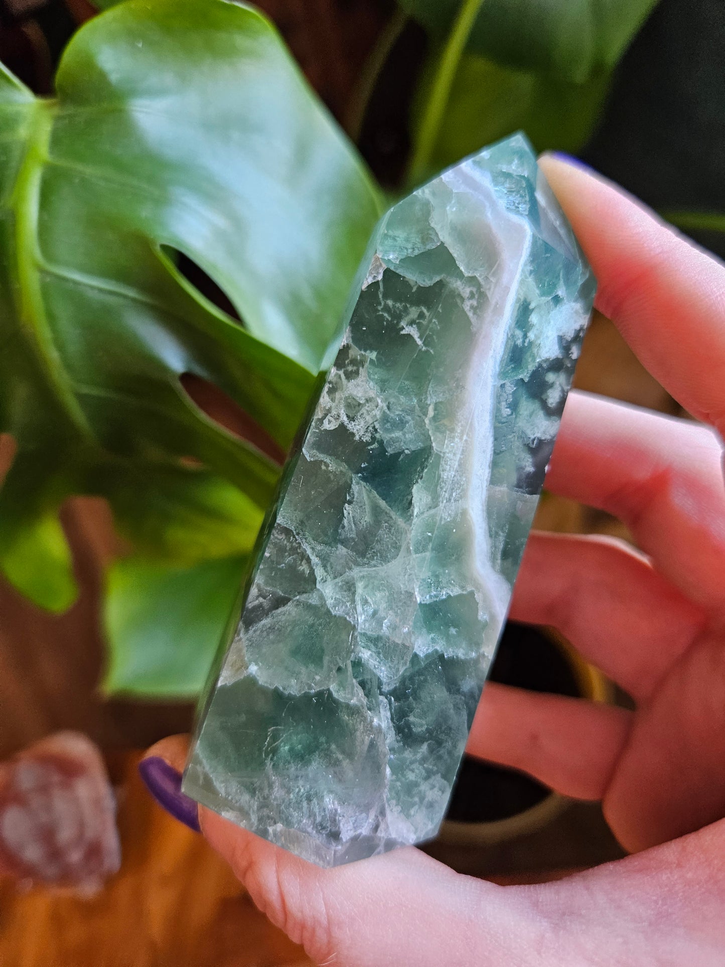 Chunky Green Fluorite tower