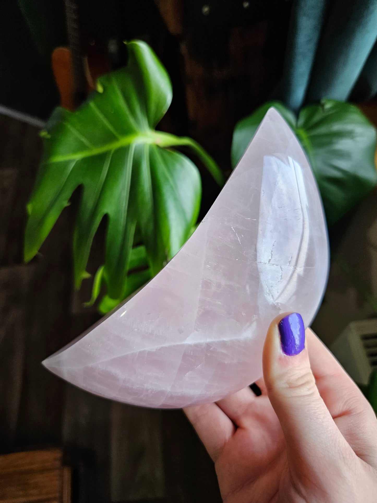 Large Rose Quartz Moon
