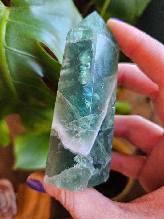 Chunky Green Fluorite tower