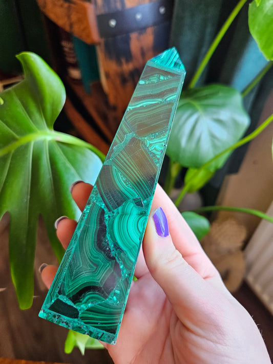 Large Malachite obelisk tower