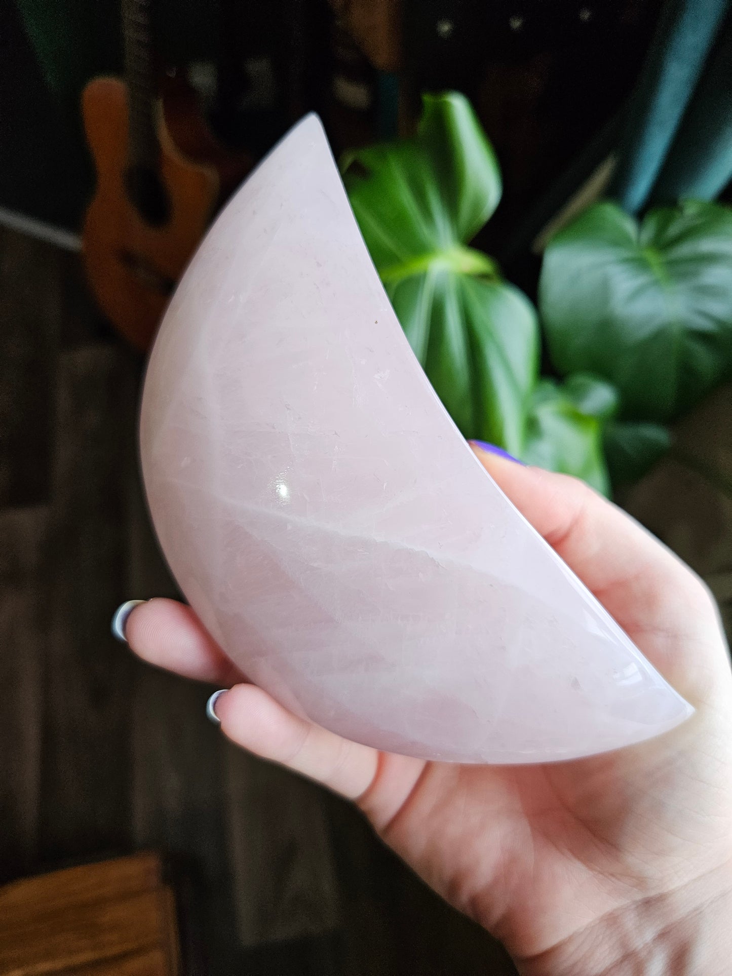Large Rose Quartz Moon