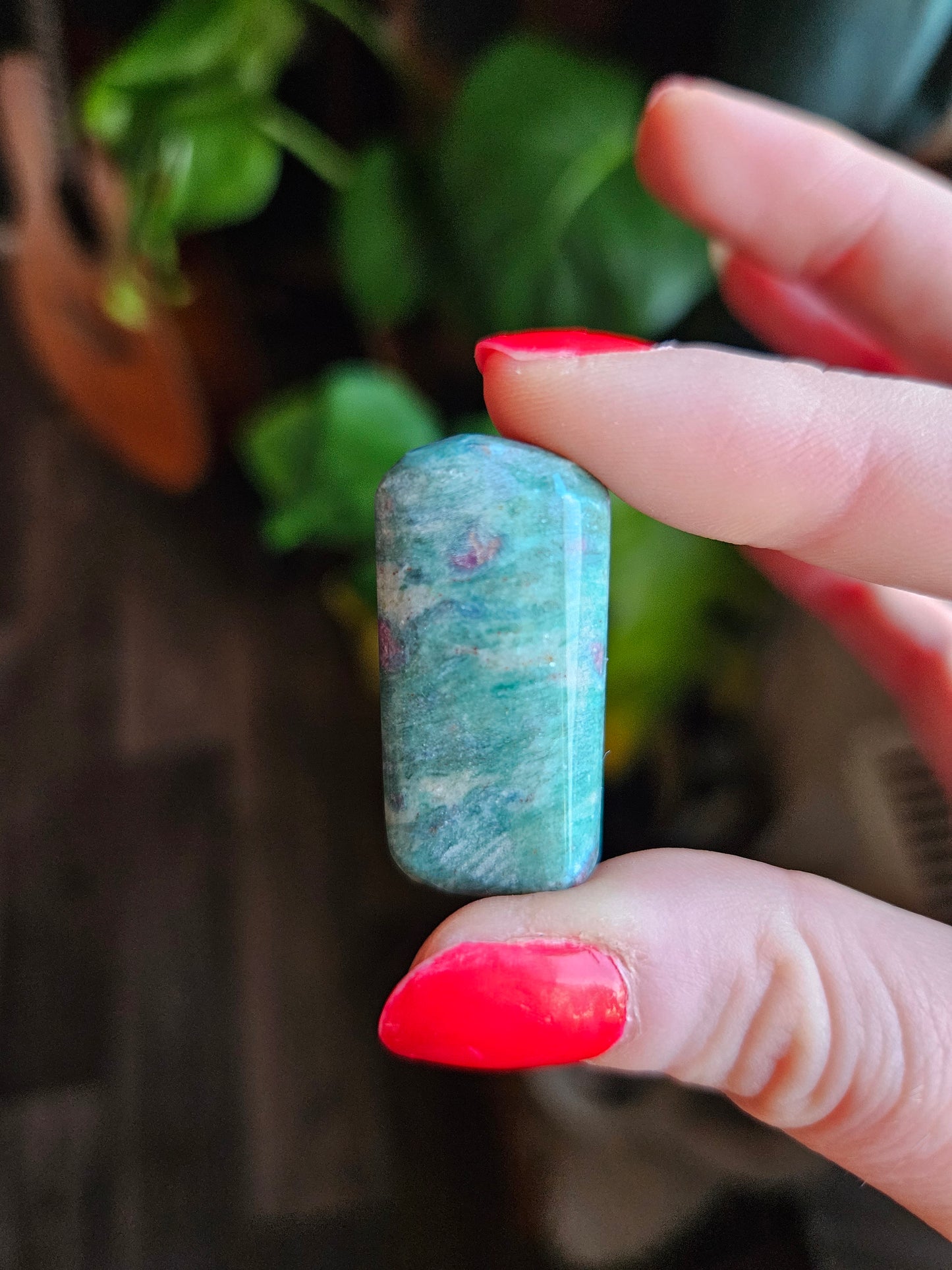 Ruby in Fuschite tumblestone