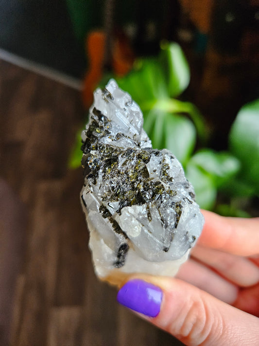 Green Tourmaline in Quartz - 130g