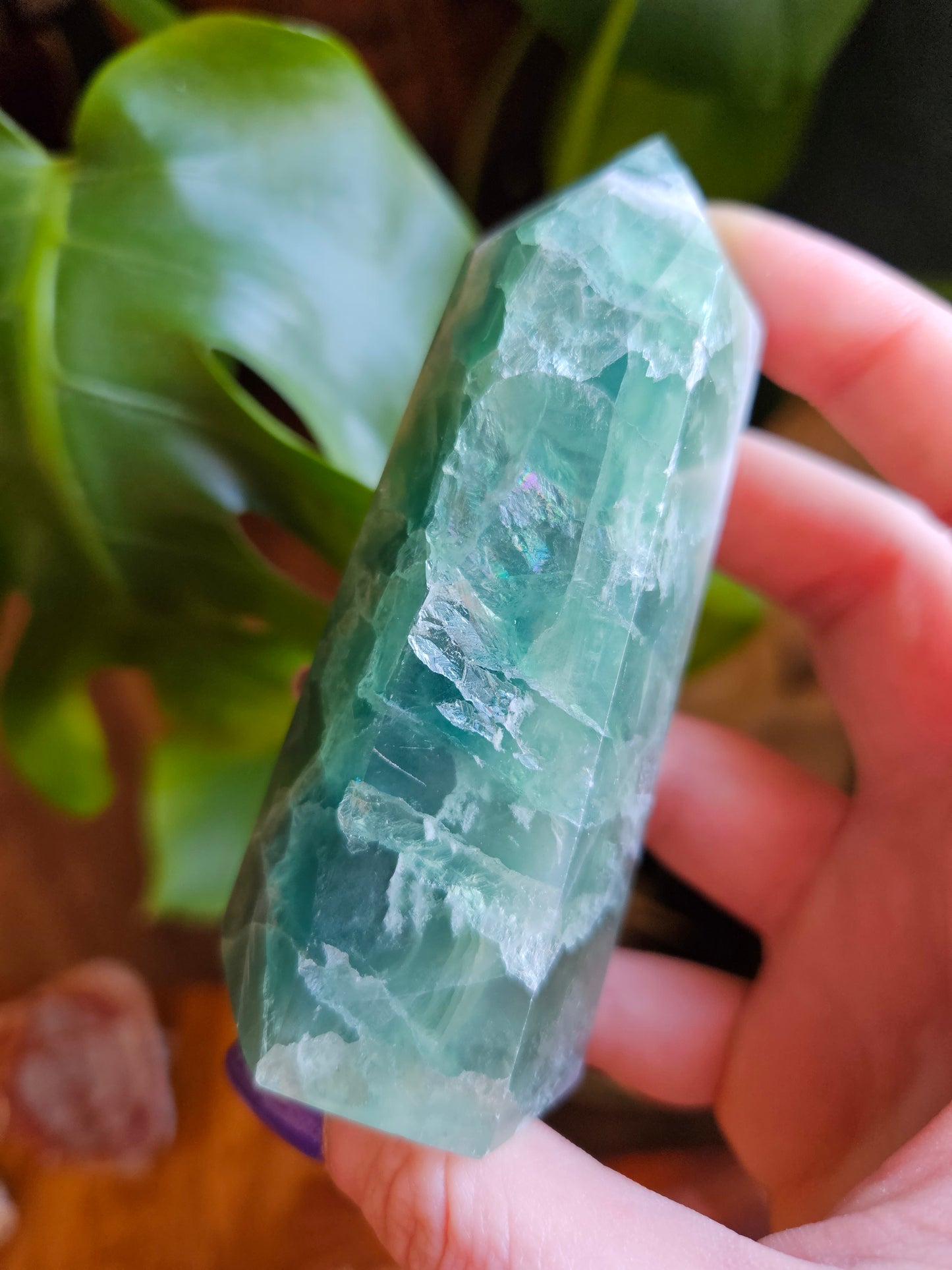 Chunky Green Fluorite tower