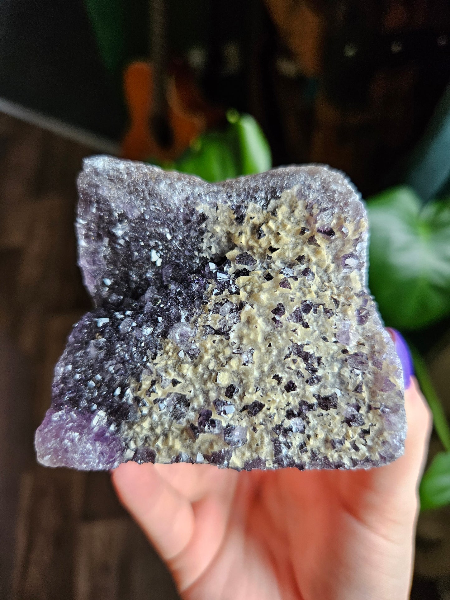 Amethyst with Hematite flakes