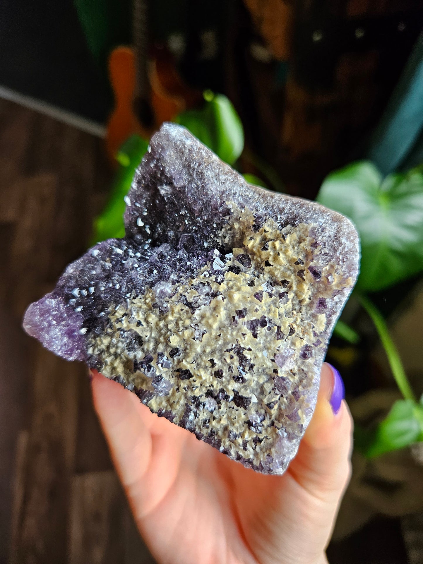 Amethyst with Hematite flakes