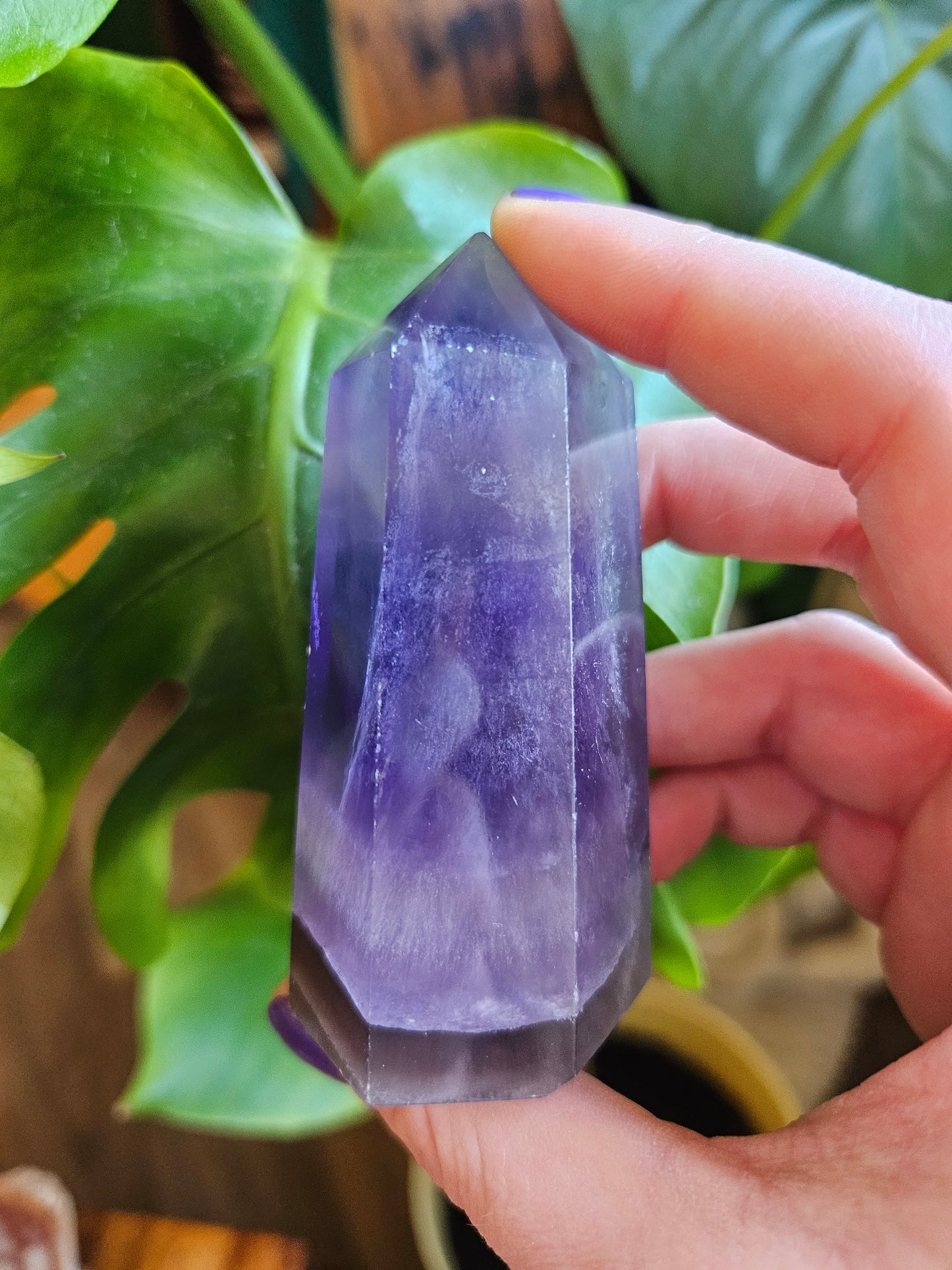 Banded Purple Fluorite tower