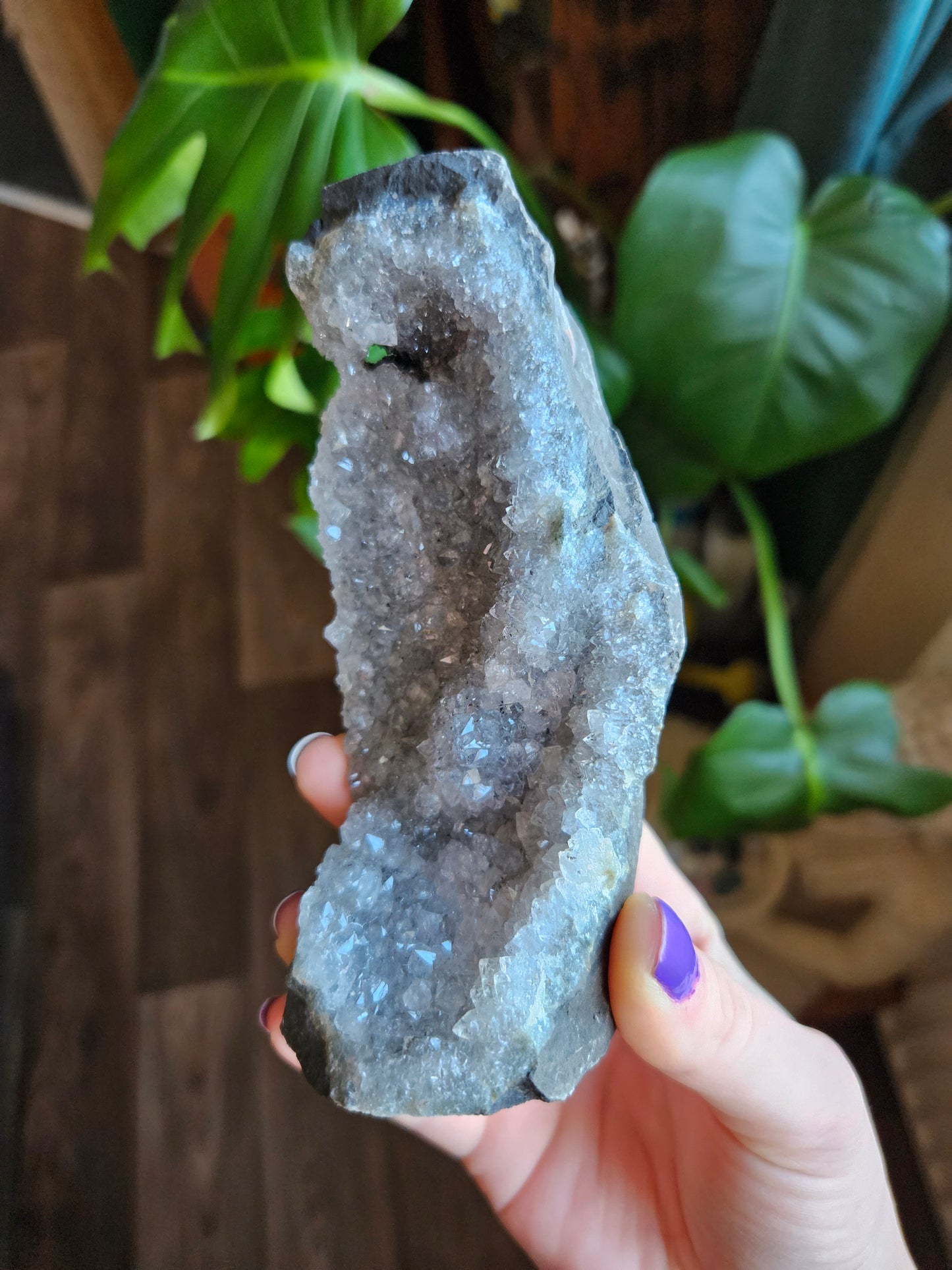 Smoky Amethyst pillar geode