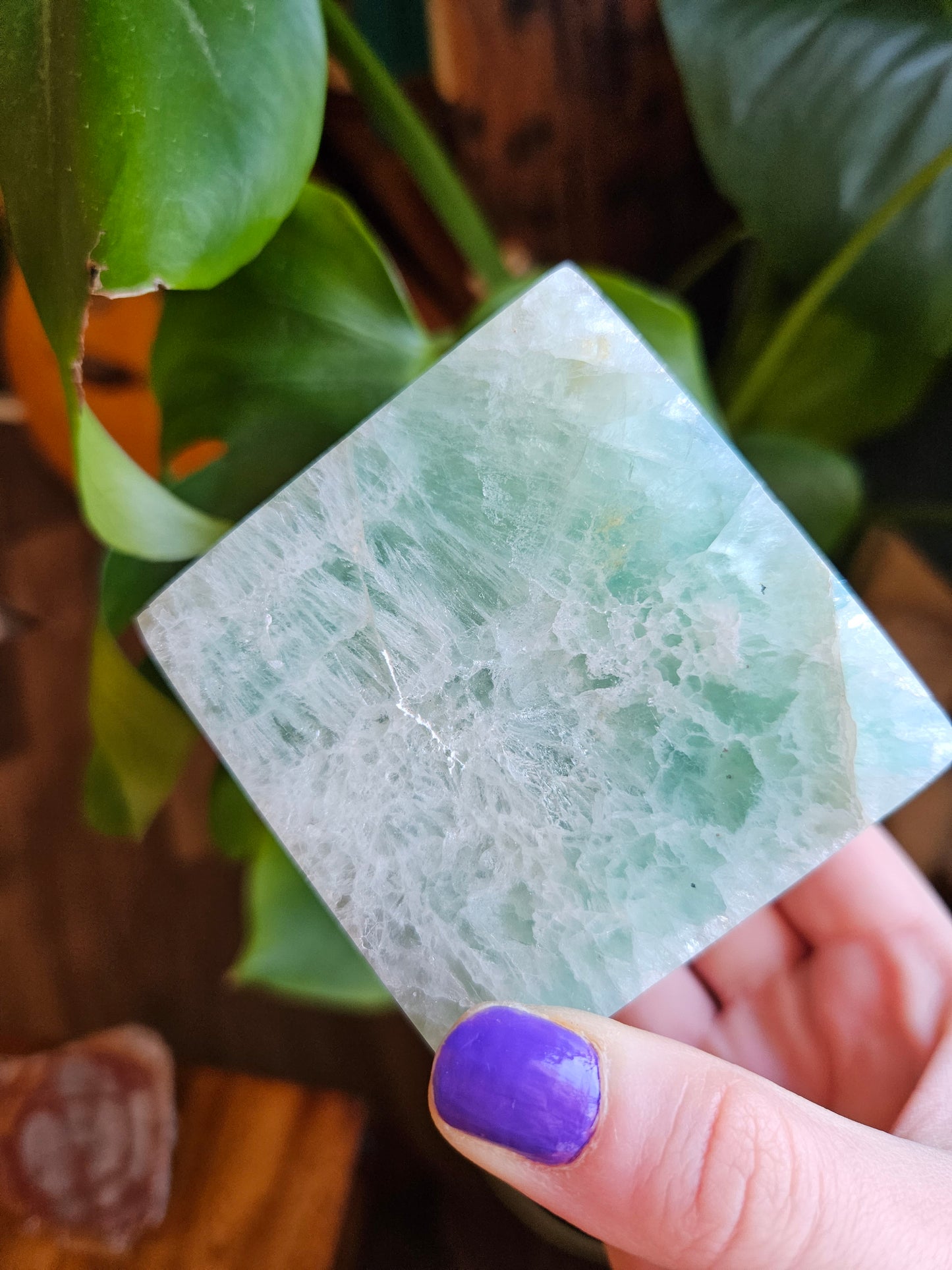 Beautiful Green Fluorite cube carving - 800g