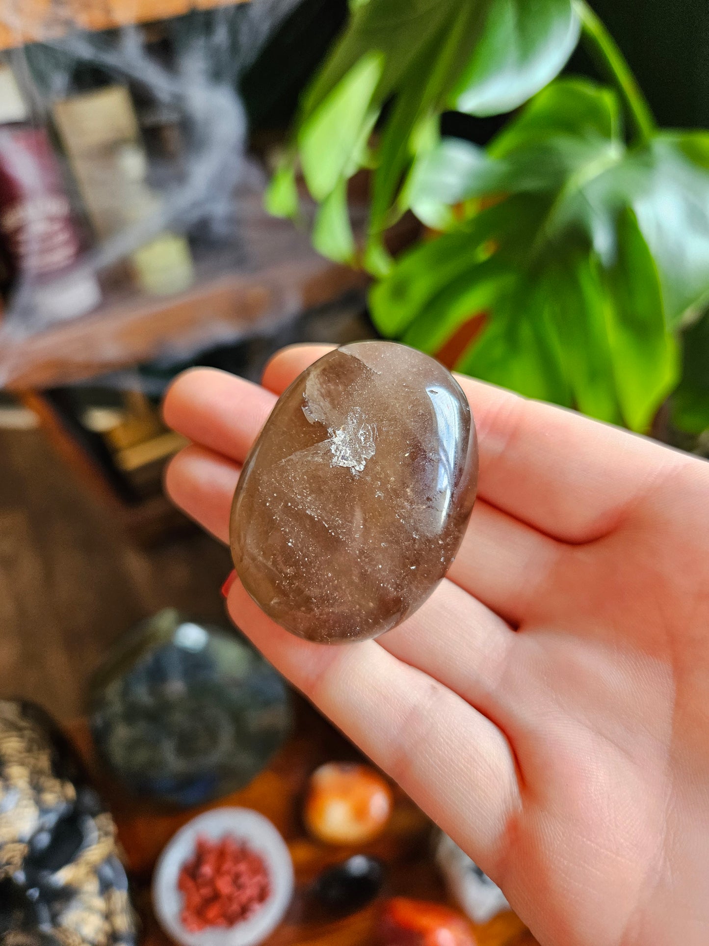 Smoky Quartz palmstone