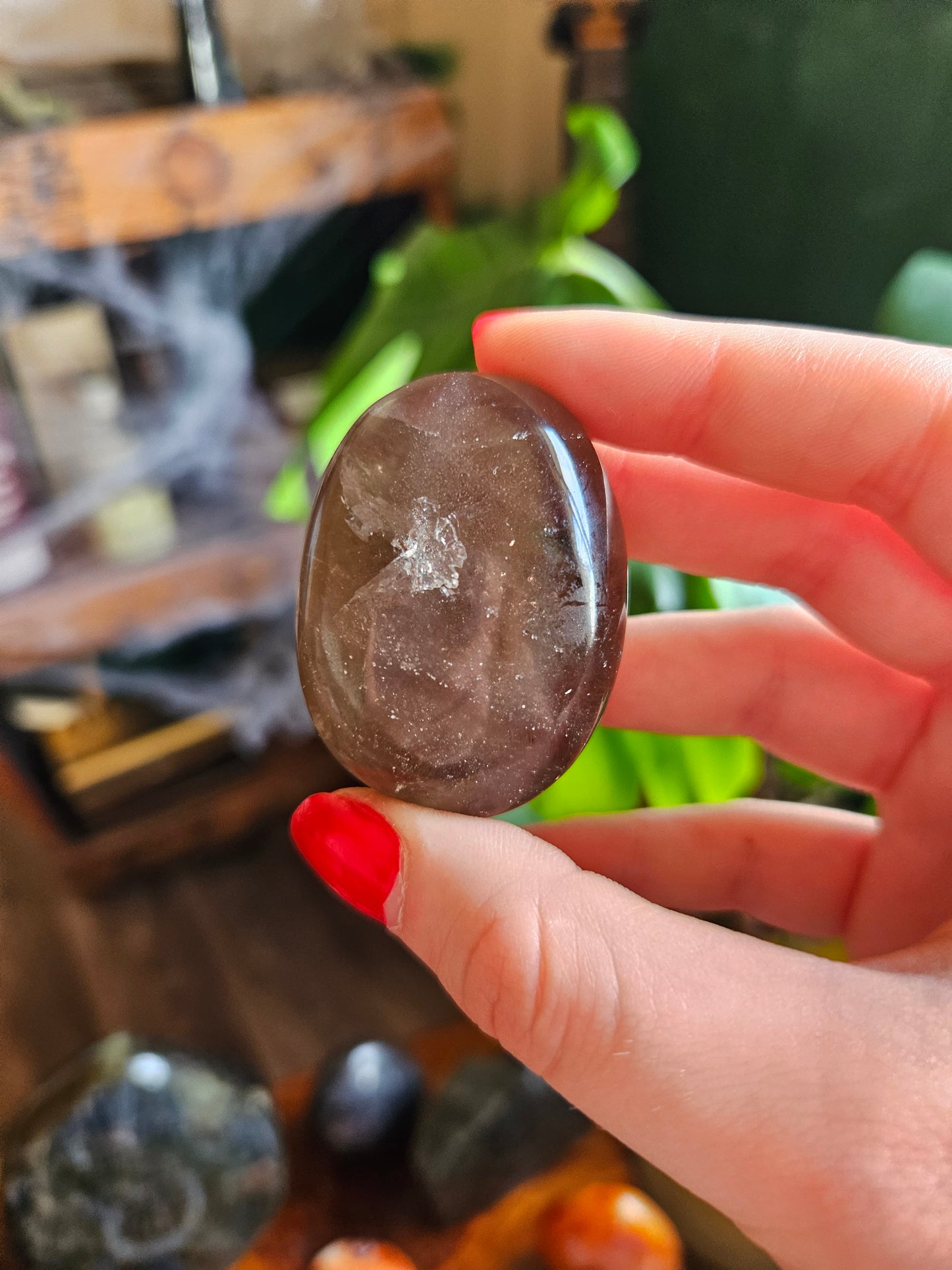 Smoky Quartz palmstone