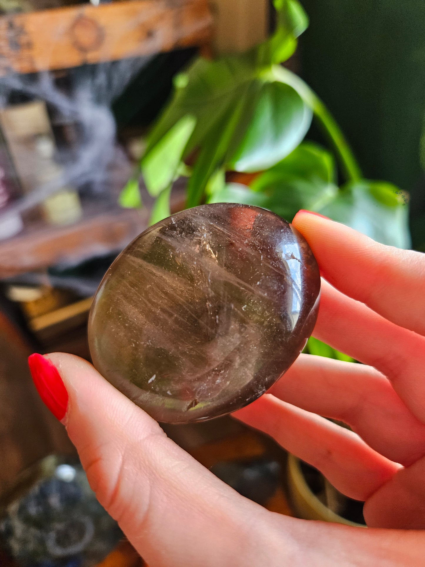 Smoky Quartz palmstone