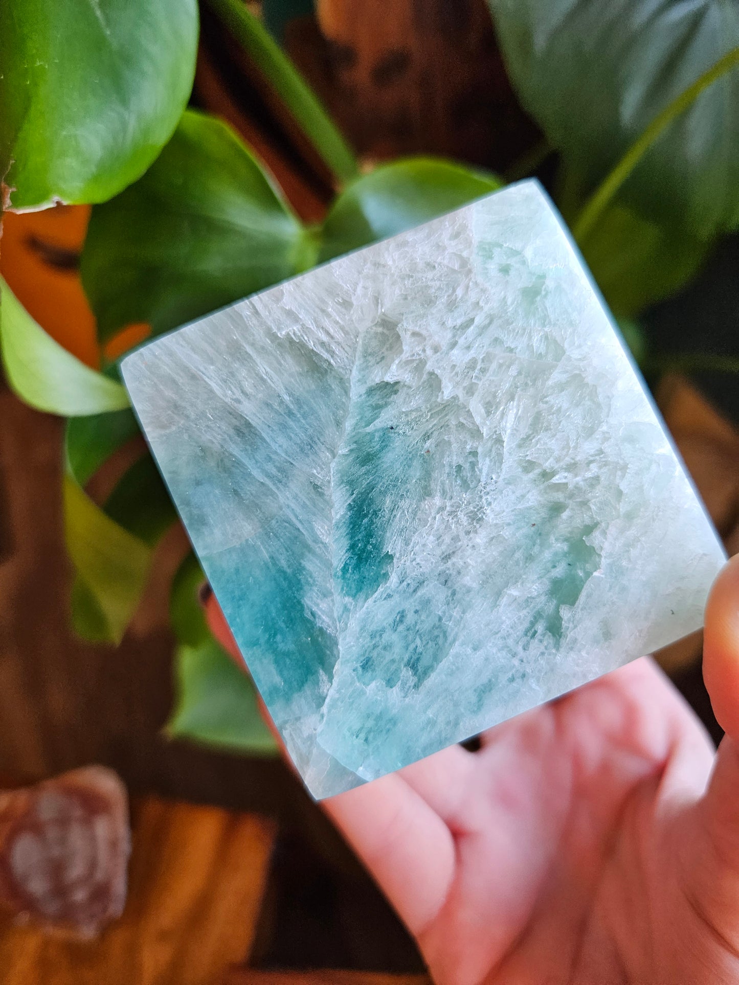 Beautiful Green Fluorite cube carving - 800g