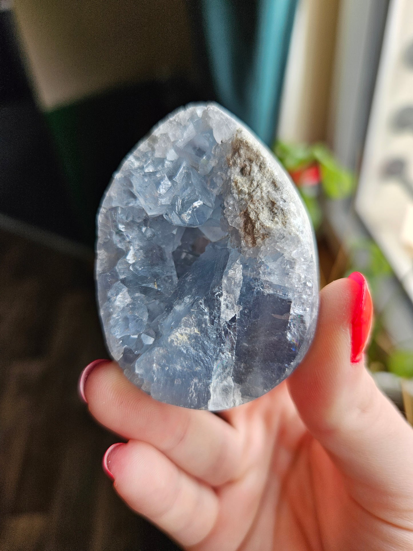 Blue Celestite egg - 157g