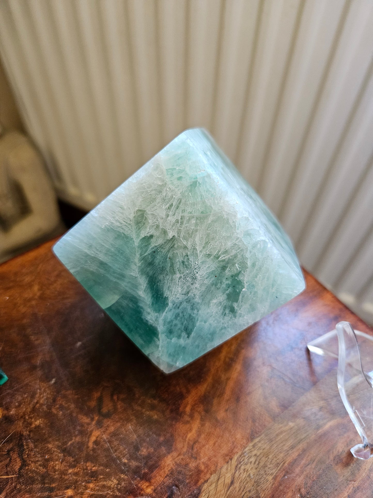 Beautiful Green Fluorite cube carving - 800g