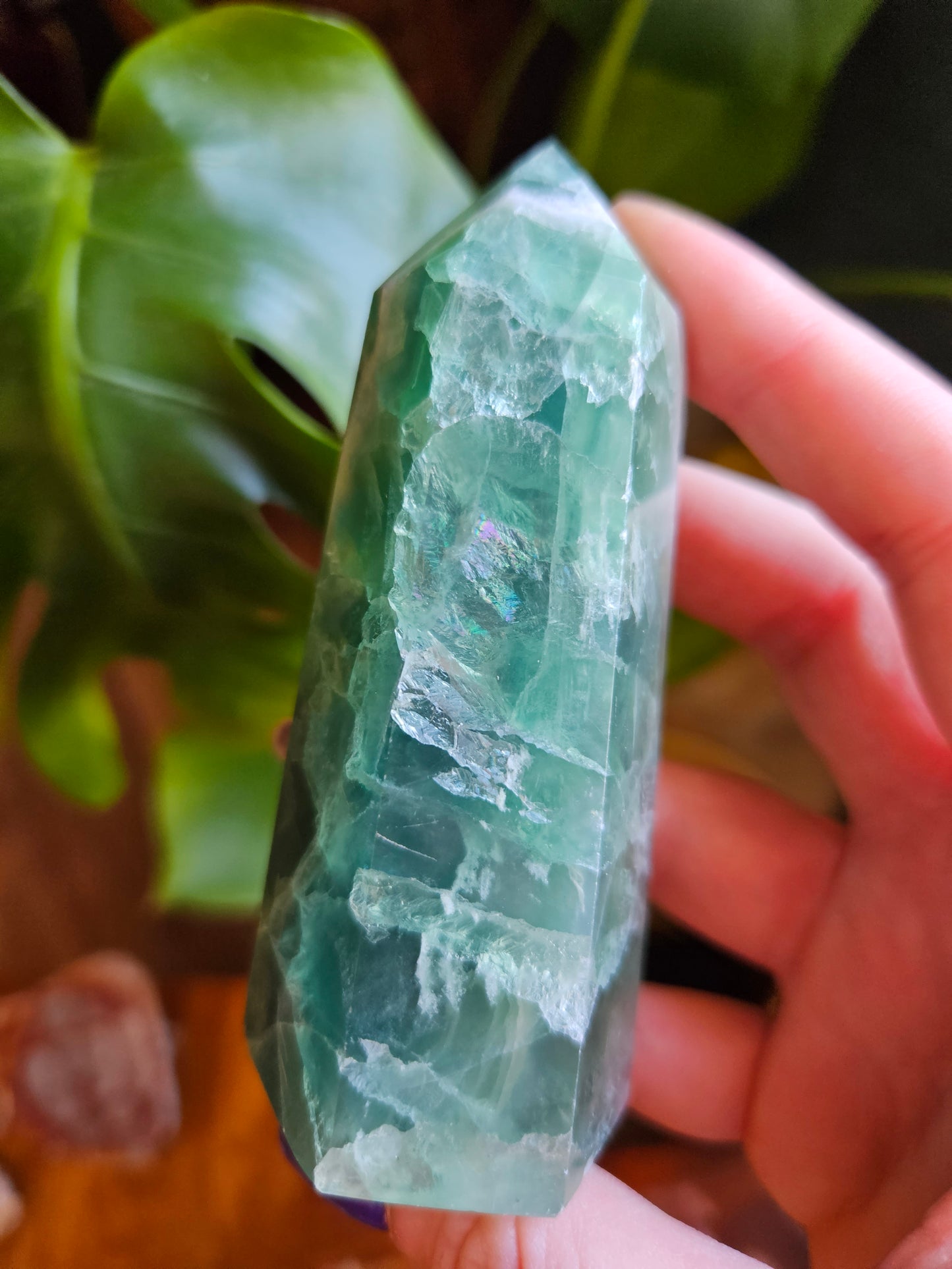 Chunky Green Fluorite tower
