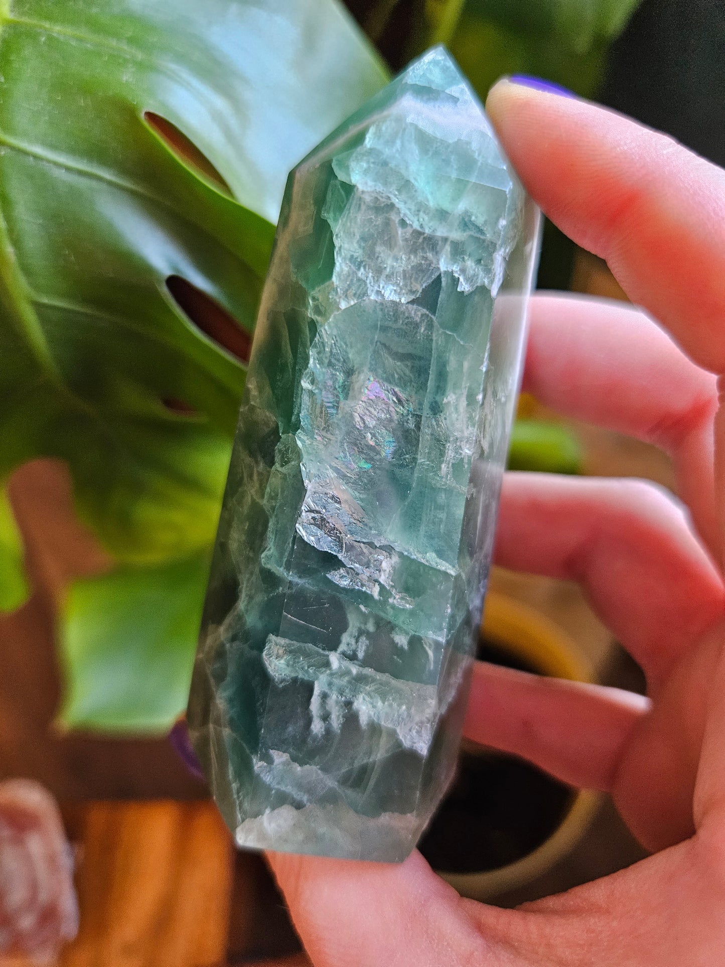 Chunky Green Fluorite tower