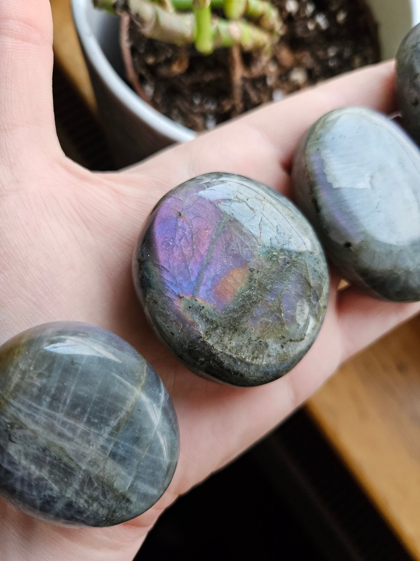 Purple Labradorite palmstone