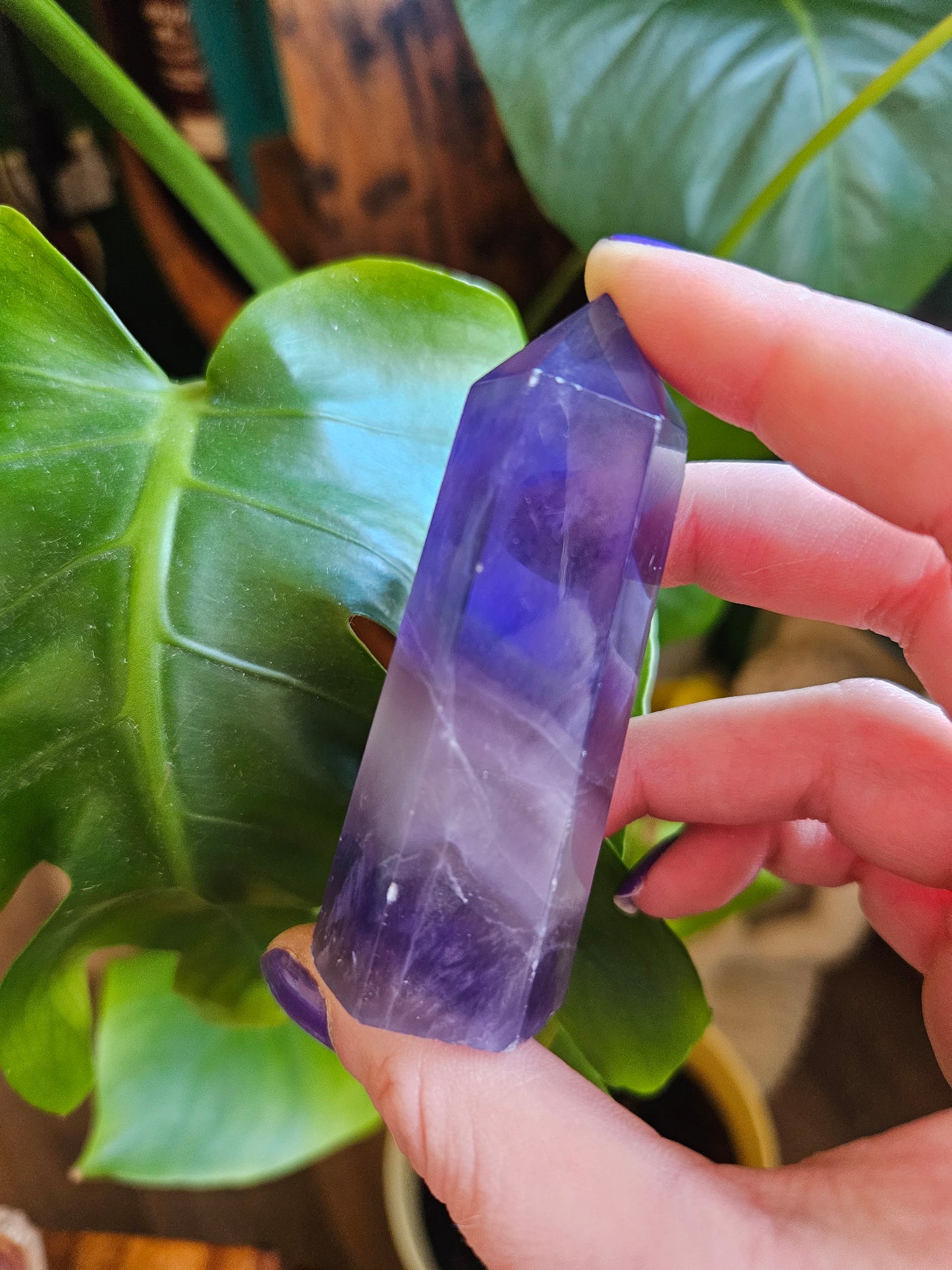 Small banded Purple Fluorite tower