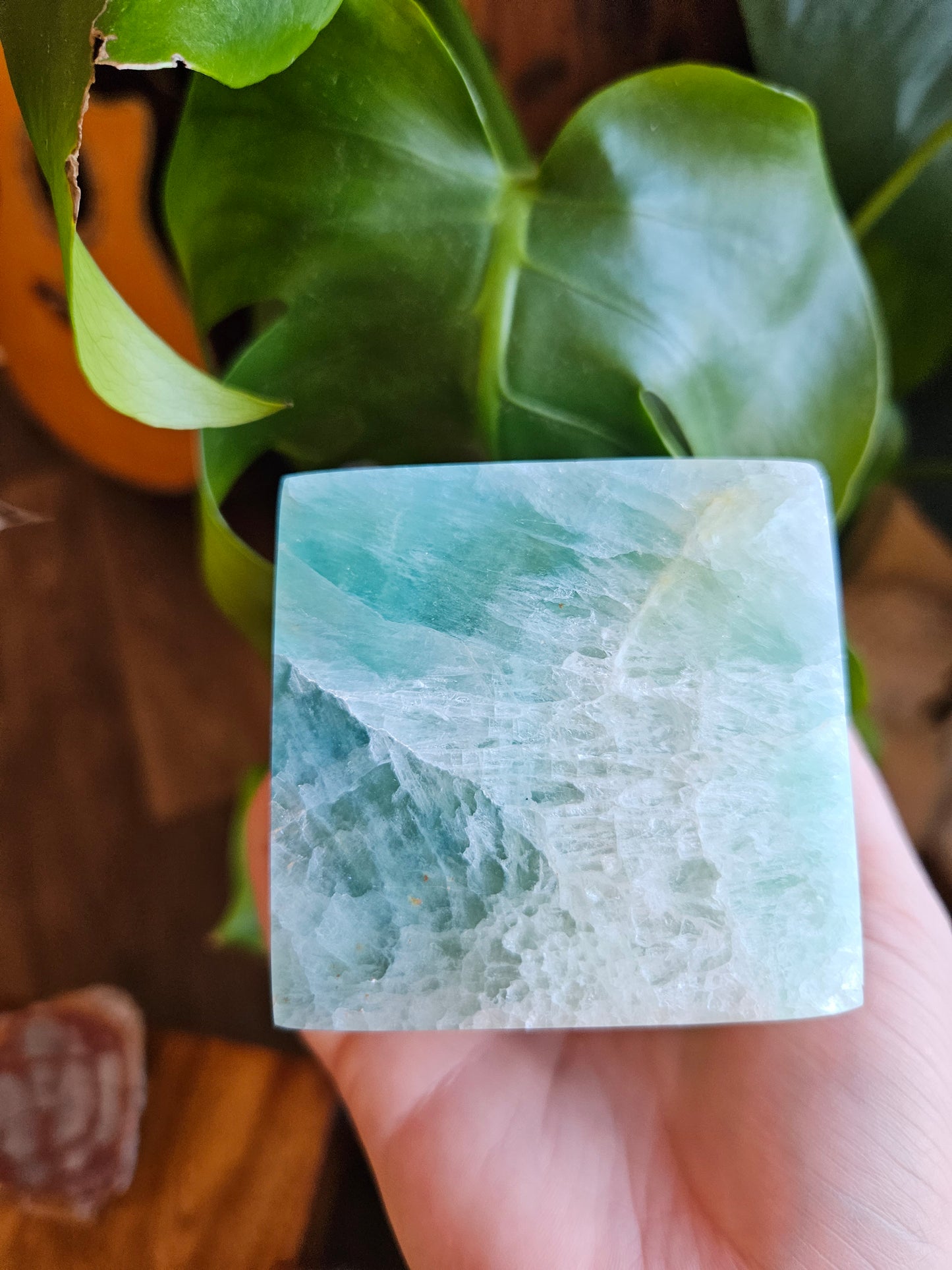 Beautiful Green Fluorite cube carving - 800g