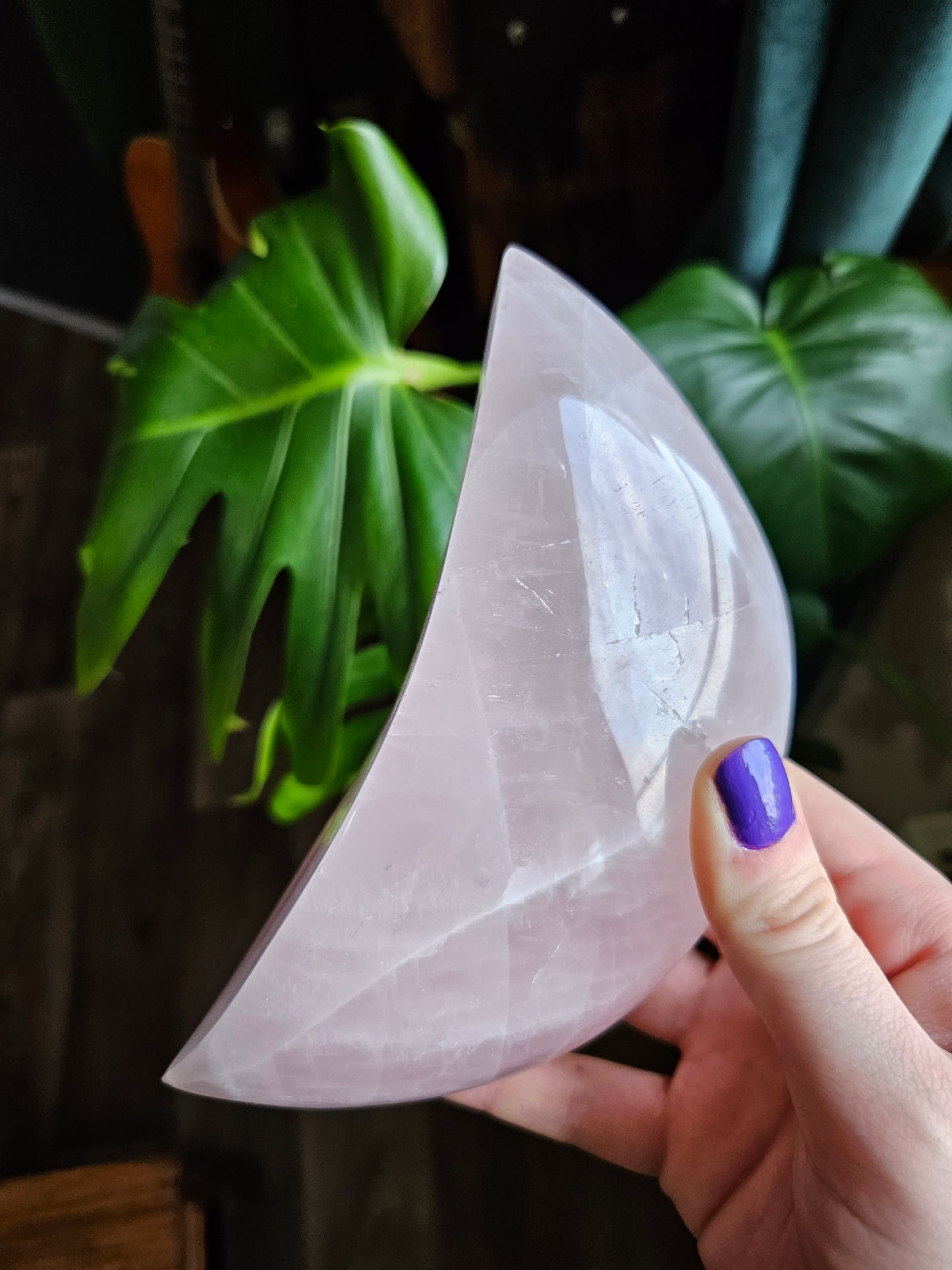 Large Rose Quartz Moon