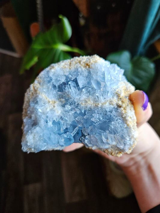 Blue Celestite geode
