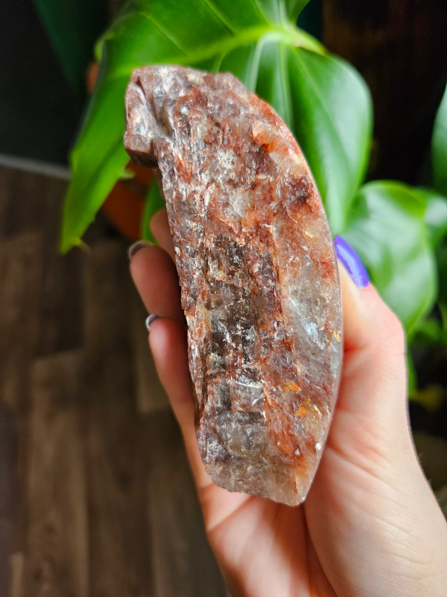 Half polished Fire Quartz chunk