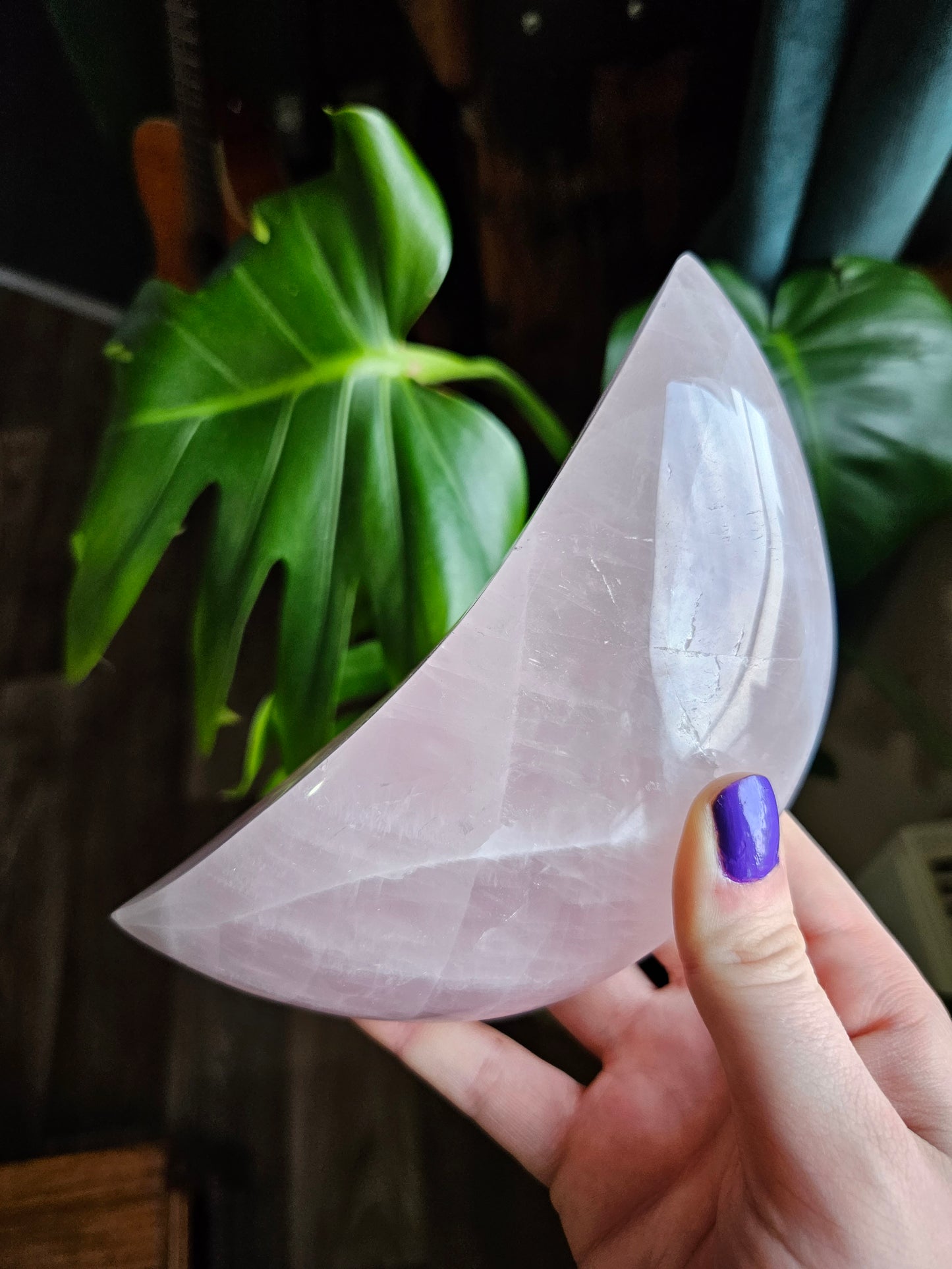 Large Rose Quartz Moon